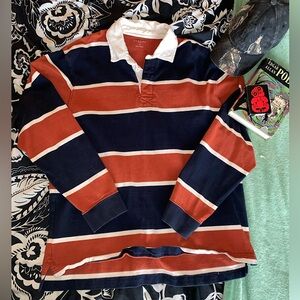 collared striped quarter button